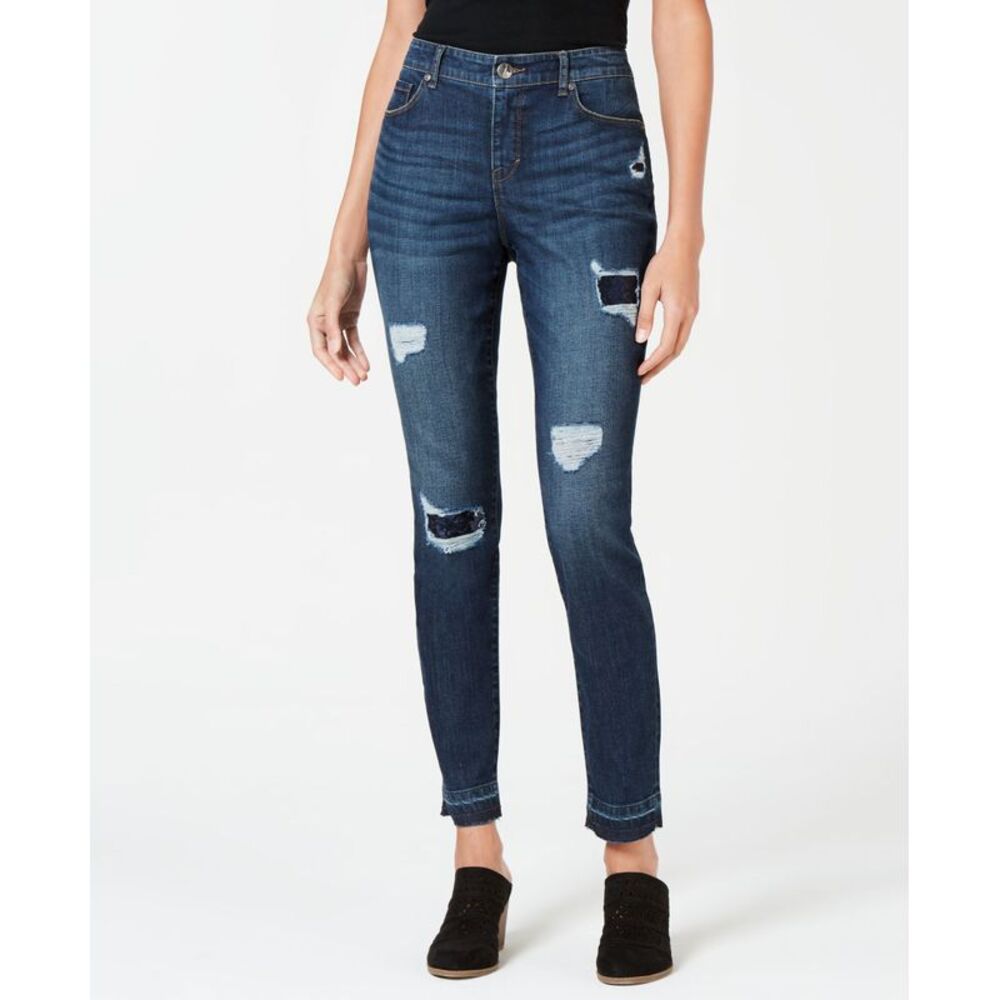 Style & Co Rip Repair Sequin Curvy Skinny Jeans